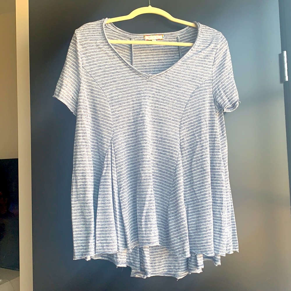 Anthropologie stripped blousy shirt.